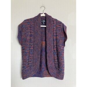 Vintage Le Chois Sweater Vest LARGE Multicolor Purple Wool Acrylic